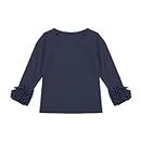 Dinnesis Toddler Girl Solid Color Base Shirt with Lace Long Sleeve Blouse Casual Loose Crew Neck for 1 to 8 Years 5t Girl Clothes (Navy, 4Years)