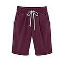 Plus Size Casual Shorts for Women Summer Comfy Drawstring Pockets Shorts Trendy Solid Stretchy Knee Length Pants My Orders Placed 2023 Summer