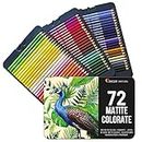 Zenacolor 72 Matite Colorate (Numerato) con Scatola in Metallo 72 Colori Unici per Disegnare e Libri da Colorare - Facile Accesso con 3 Vassoi - Ideale per Artisti