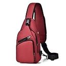 Sling Bag Sling Backpack Crossbody Bag for Women Men Chest Shoulder Bag Travel Hiking Daypack, Red, Medium, Daypack Backpacks