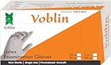 Voblin Latex Gloves, Medium (100 Count) | Disposable | Powder-Free | White Gloves, Non-Sterile | All Purpose - Cleaning, Automotive, Cooking, Industrial, Laboratory | Single Use
