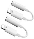 Bxlive Headphone Jack Adapter for iphone, Headphone Adapter 2 Pcs Lightening to 3.5 mm Aux, Adaptor Compatible with iphone iPad 14/13/12/11/XS/XR/X 8/ All IOS, Support Call+Music Control, White