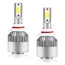 UZZH 9005/HB3 Car LED Headlight Bulbs, 6000K 3800LM Super Bright C6 LED Light for Automotive High and Low Beam Fog Headlights, Plug and Play Bulb Lighting Replacement for Most Car (White)