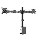 Ant Esports MA112 Dual Arm Articulating Monitor Desk Mount, Fully Adjustable Steel Stand with C-Clamp Grommet Base,VESA,Swivel, Rotation, Tilt and Height Adjustment, Holds 2 Screens up to 30"-Black