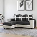Torque - Jamestown L Shape 4 Seater Sectional Fabric Sofa Set (Left Side, Black) | Living Room, Bedroom, Office Furniture | 3 Year Warranty