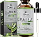 Kanzy Tea Tree Oil 60ml Olio di Albero Del Tè per Viso, Corpo, Unghie, Capelli e Aromaterapia Diffusore, Olio Essenziale Tea Tree Biologico
