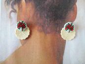 Embroidery and Crochet Earrings
