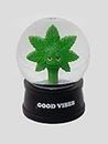 Kwirkworks Good Vibes Snow Globe | Funny Stoner Meme Gift Glitter Globe | Cannabis Collectible, Hand Painted, Glass and Poly Resin Material | 4.5x2.75 Inches, 15 Ounces