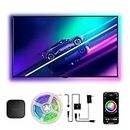 HAMLITE TV LED Backlight with HDM 4K30Hz Sync Box for 70 75 80 82 Inches,Sync with Screen Color& Music,16.4Ft Led Light Strip Color Changing for TV, PC, Gaming