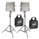 Neewer 2 Pack Dimmable Bi-Color 480 LED Video Light and Stand Lighting Kit Includes: 3200-5600K CRI 96+ LED Panel with U Bracket, 74.8 inches Light Stand for YouTube Studio Photography Video Shooting