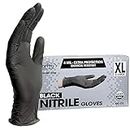 ForPro Professional Collection Disposable Nitrile Gloves, Chemical Resistant, Powder-Free, Latex-Free, Non-Sterile, Food Safe, 4 Mil, Black, X-Large, 100-Count