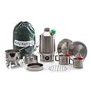 Kelly Kettle® - Ultimate 'Scout' Kit. VALUE DEAL | Includes 1.2 ltr Stainless Steel Camping Kettle +Cook Set +Hobo Stove +2 Cups +2 Plates +Base Support | Fuel with Sticks to Boil Water & Cook Fast
