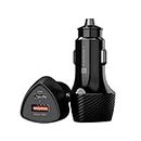 Portronics 51W Car Power 16 Fast Car Charger with Dual Output, 51 Watts Total (18W USB + 33W Type C PD), Fast Charging, Adapter for iPhone & Android Smartphones and Tablets (Black)