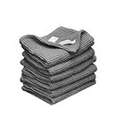 WHITEWRAP Kitchen Dish Towels | 12-Pack Ring Spun Cotton Classic Waffle | 15"x25" | Kitchen Towels Grey | Tea Towels, Dish Towel, Dish Cloths
