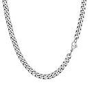 PROSTEEL Stainless Steel Curb Cuban Chain 6mm 18inch Men and Women Thick Cuban Link Chain Necklace Silver Color