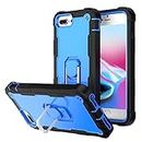 Asuwish Phone Case for iPhone 6plus 6splus 7plus 8plus i 6/6s/7/8 Plus Cover with Ring Holder Stand Heavy Duty Cell Accessories iPhone6splus Phone7s 7s 7+ 8s 8+ Phones8 6+ i6 6s+ Women Men Black+Blue