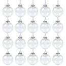 20PCS DIY Plastic Fillable Clear Ornament Balls with Removable Silver Metal Caps, Christmas Ornaments Ball for Christmas Weddings Parties Home Decoration(60mm)