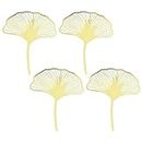 4pcs Ginkgo Leaves Cake Topper Acrylic Leaf Gold Cupcake Topper DIY Birthday Cake Decoration Baking Birthday Party Supplies Cake Decorating Tools(gold)