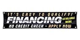 FINANCING NO Credit Check Banner (3ft X 9ft) Sign Loan Display Auto Custom Sounds Rims Tires Shop