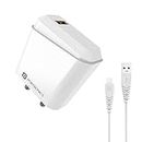 Portronics Adapto 40 M, 18w 3A Mach USB Fast Charging Adaptor with 1M Micro USB Charging Cable, Single Port Wall Charger for iPhone 11/Xs/XS Max/XR/X/8/7/6/Plus, iPad Pro/Air 2/Mini 3/Mini 4(White)
