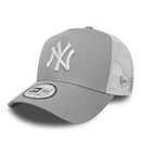 New Era New York Yankees A Frame Adjustable Trucker Cap Clean Grey