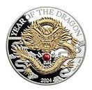 TREASURE WORLD COLLECTIBLES Dragon Freshwater Pearl Chinese Lunar Year 1 Oz Silver Coin Vanuatu 2024