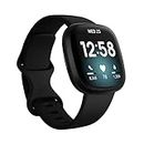Fitbit Versa 3 Advanced Fitness Watch with Built-in GPS, Personalised Heart Rate Zones, Voice Control and Speaker for Connected Calls - Black