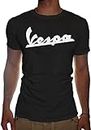 opinion Mens Vespa Logo T-Shirt Vintage MOD Moped Style Scooter Black Camicie e T-Shirt(XX-Large)