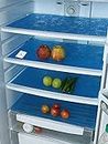 Kuber Industries Multipurpose Refrigerator Drawer Mat|Circle Design & Water Proof PVC Material|Size-48 cm x 33 cm,Pack of 6 (Blue),Polyvinyl Chloride