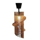 GOPAD Antique Electric Wooden Hanging Lamp, Round Ceiling Night Lamp Used for Living Room, Bedroom, Office, Restaurant, Dining Hall, Cafe, Decorative Light Lamp (1 Pcs/Wooden/Chandelier Style)