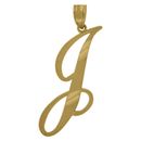 10K Yellow Gold Initial J Charm Pendant for Women 0.8g