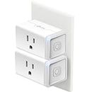 Kasa Smart Plug Mini by TP-Link (HS103P2) - Smart Home WiFi Outlet Works with Alexa, Echo and Google Home, No Hub Required, Remote Control, 2.4GHz WiFi Required, 15 Amp, UL Certified, 2-Pack, White