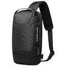 Sling Bag, Waterproof Men's Chest Bag Shoulder bags，Lightweight Crossbody Sling Backpack for Men (Black)