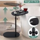 Black Rotating Bathtub Side Table Tray Stand Wine Glass Holder Bamboo Bath Rack