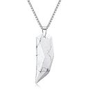 COAI Wolf Tooth Howlite Stone Pendant Necklace for Men Women