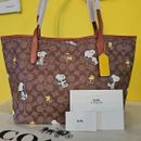 COACH x Peanuts Collaboration Tote bag CF-166 Khaki Redwood Multi from Outlet