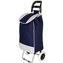 KriShyam® Foldable Shopping Trolley cart with Wheels and Removable Bag with 2 Wheels for Groceries,Fruits & Vegetables cart/Basket (Navy Blue)