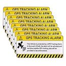 8 Pcs Anti-Theft GPS Tracking Sticker Set, Self Adhesive Car Stickers and Decals with Warning Sign or Static Cling Decal Inside Car Window, Motorcycle, Bike, Vehicle Anti-Theft Security Sign(Yellow)
