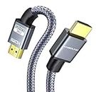 Kinsound 8K HDMI Cable, HDMI Cable 2.1 Ultra High Speed 48Gbps 8K/60Hz HDR eARC HDMI Cable for TV, Roku, Samsung, Sony, LG, Nintendo Switch, PS, Xbox 3M - Silver