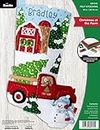 Bucilla Felt Applique 18" Stocking Making Kit, Christmas at The Farm, Perfect for DIY Arts and Crafts, 89534E