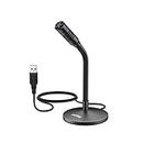 FIFINE Mini Gooseneck USB Microphone for Recording on Desktop Computer, Laptop, PC - Plug and Play Great for Skype, YouTube, Gaming, Streaming, Voiceover, Discord and Tutorials - K050