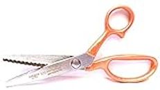 Shalimar Brand 8" Inches Zig Zag Scissor for Cloth Cutting Tailoring Work Mild Steel, Rubber Coated Ergonomic Handle ,Ultra-Sharp Professional Peaking Shears for Sewing, Craft, Dressmaking, Fabrics Art and Craft