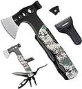 AKKEE Camping Accessories, Survival Gear and Equipment, Unique Hunting Fishing Gift Ideas for Him Boyfriend Husband Teenage Boys, Cool Gadgets, Multitool Axe