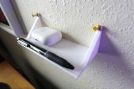 Cubicle Decor Office Shelf - Easily attaches to wall or cork board - White