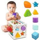 Giochi Montessori Cubo per La Motricità Fine e Apprendimento Educativi, Regalo Sensoriale per Bambini di 1 2 3 Anni, Giocattoli Neonato