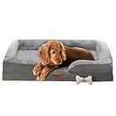 Fur & Bone Letto per cani ortopedico con rivestimento rimovibile, divano letto calmante per cani, letto per cani antiscivolo, impermeabile, letto per cani di grandi dimensioni, lavabile, grande