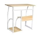 IRIS Computer Desk, Small Study Workstation, Writing Desk with Keyboard Tray and Open Shelves, for Small Space, Easy Assembly, 70 x 40 x 71 cm (Maple)