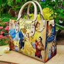 Personalized Beauty And The Beast Leather Handbag & Wallet, Disney Gift Handbag