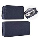 2-Pack Portable Storage Pouch Bag, Universal Electronics Accessories Case Cable Organizer Compatible with Hard Drive, Laptop Mouse, Power Bank, Adapter, Cellphone, Cosmetics (Small+Big-Navy Blue)