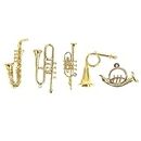 24pc Set Mini Golden Trompeta saxofón Struments Musical Strumento par bambole par bambola accessori par polline barre